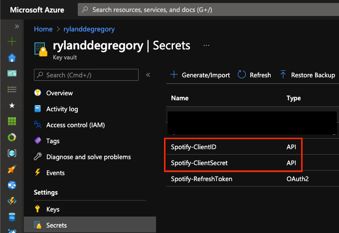 /posts/spotify-exporter/images/akv-secrets.png